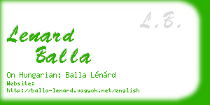 lenard balla business card